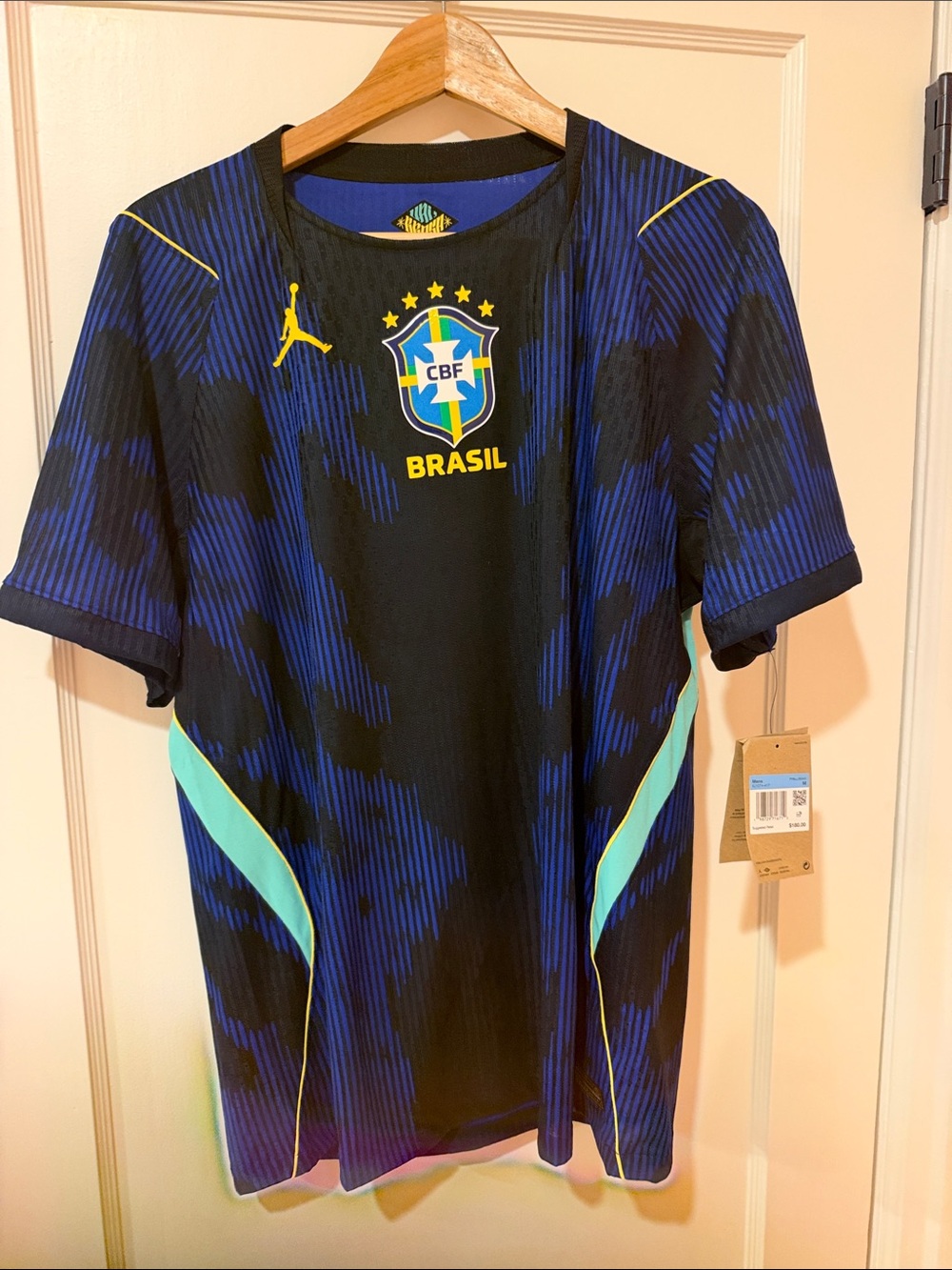 Jordan x Brazil away Soccer Jersey - Black & Blue